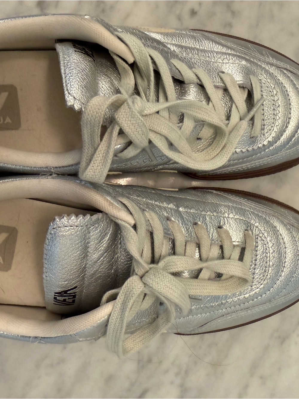 Veja Silver Metallic Leather Women’s Sneakers